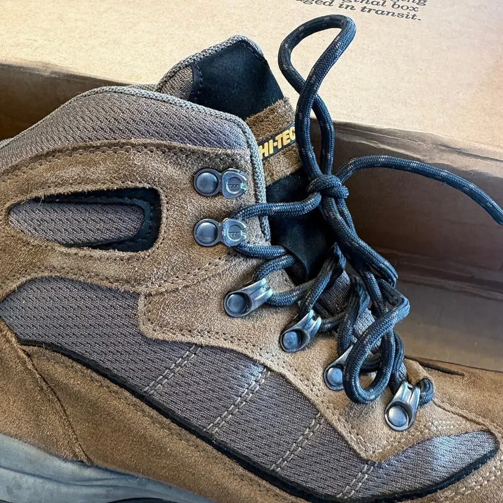 Hi-Tec Mens Wildwood Waterproof Boots 10 Brown Black 54246 Hike Camp Work